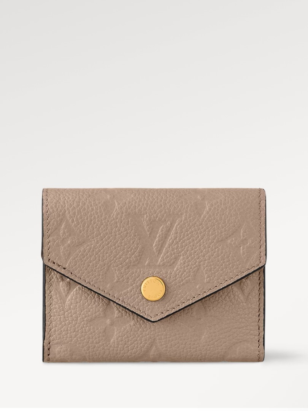 Louis Vuitton Turtledove Pebbled Envelope Wallet with Gold Button